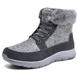 Women's Winter Snow Ankle Boots-Fur Lined Anti-Slip On Resistant Short Booties